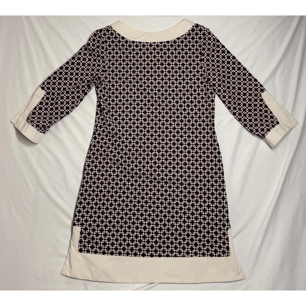 Jude Connally Holly Tunic Chain Link Brown/White Dress‎ Womens Size Small